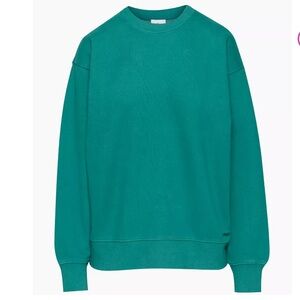 Aritzia TNA Sweatflece Cozy Fleece Boyfriend Crew Oceanside Teal